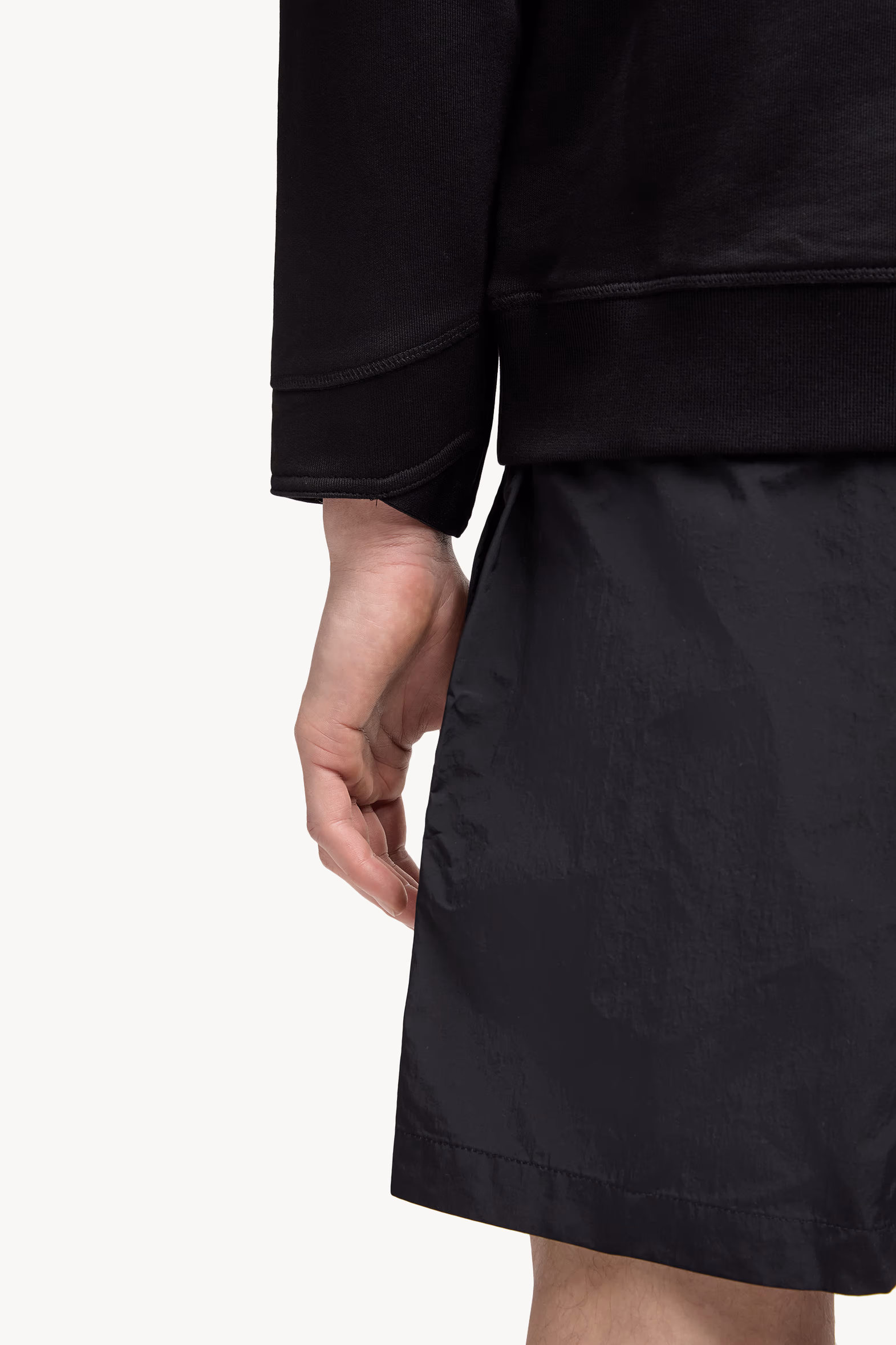 Sudadera de algodón con parche con logotipo Hombre Negro Moncler 6
